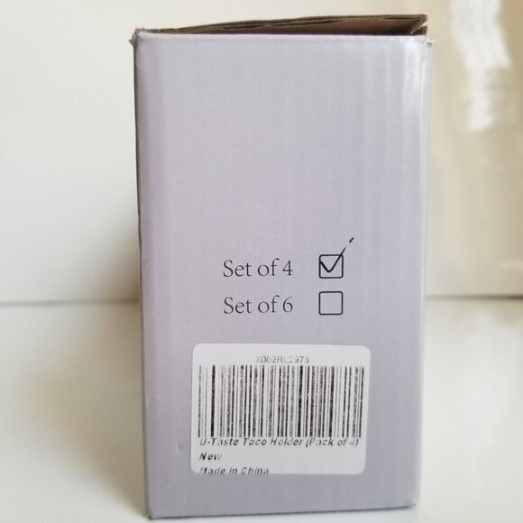 Taco Holders Stainless Steel U-Taste Soft Hard Taco Shell Rack Set of 4 - Picture 9 of 13